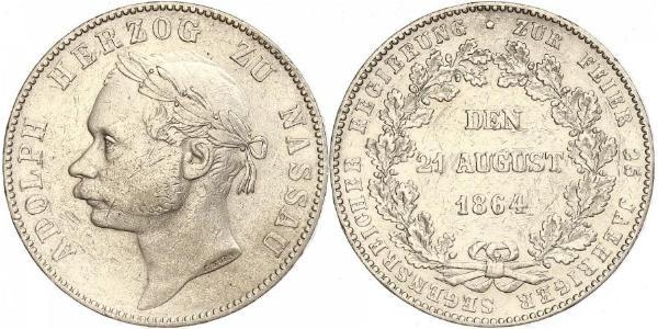 1 Thaler Herzogtum Nassau (1806 - 1866) Silber Adolph (Luxemburg)