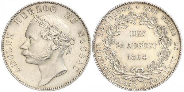 1 Thaler Herzogtum Nassau (1806 - 1866) Silber Adolph (Luxemburg)