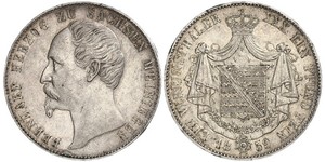 1 Thaler Herzogtum Sachsen-Meiningen (1680 - 1918) Silber Bernhard II. (Sachsen-Meiningen)