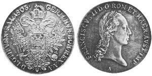 1 Thaler Kaisertum Österreich (1804-1867) Silber Francis II, Holy Roman Emperor (1768 - 1835)