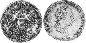 1 Thaler Kaisertum Österreich (1804-1867) Silber Francis II, Holy Roman Emperor (1768 - 1835)