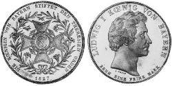 1 Thaler Königreich Bayern (1806 - 1918) Silber Ludwig I. (Bayern)(1786 – 1868)