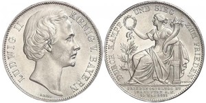 1 Thaler Königreich Bayern (1806 - 1918) Silber Ludwig II. (Bayern)(1845 – 1886)