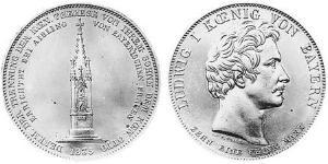 1 Thaler Königreich Bayern (1806 - 1918) Silber Ludwig I. (Bayern)(1786 – 1868)