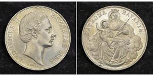 1 Thaler Königreich Bayern (1806 - 1918) Silber Ludwig II. (Bayern)(1845 – 1886)