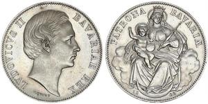 1 Thaler Königreich Bayern (1806 - 1918) Silber Ludwig II. (Bayern)(1845 – 1886)