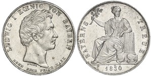 1 Thaler Königreich Bayern (1806 - 1918) Silber Ludwig I. (Bayern)(1786 – 1868)