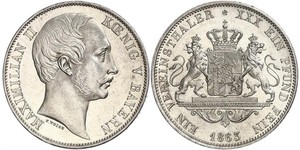 1 Thaler Königreich Bayern (1806 - 1918) Silber Maximilian II. Joseph (Bayern)(1811 - 1864)