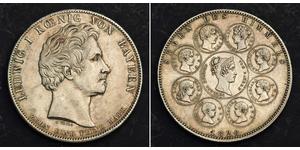 1 Thaler Königreich Bayern (1806 - 1918) Silber Ludwig I. (Bayern)(1786 – 1868)