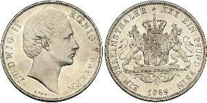 1 Thaler Königreich Bayern (1806 - 1918) Silber Ludwig II. (Bayern)(1845 – 1886)