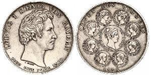 1 Thaler Königreich Bayern (1806 - 1918) Silber Ludwig I. (Bayern)(1786 – 1868)