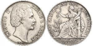 1 Thaler Königreich Bayern (1806 - 1918) Silber Ludwig II. (Bayern)(1845 – 1886)