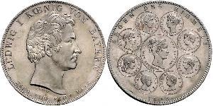 1 Thaler Königreich Bayern (1806 - 1918) Silber Ludwig I. (Bayern)(1786 – 1868)