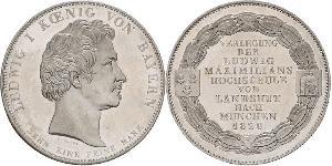 1 Thaler Königreich Bayern (1806 - 1918) Silber Ludwig I. (Bayern)(1786 – 1868)