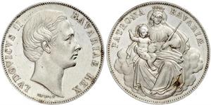 1 Thaler Königreich Bayern (1806 - 1918) Silber Ludwig II. (Bayern)(1845 – 1886)