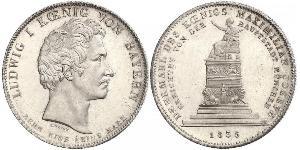 1 Thaler Königreich Bayern (1806 - 1918) Silber Ludwig I. (Bayern)(1786 – 1868)