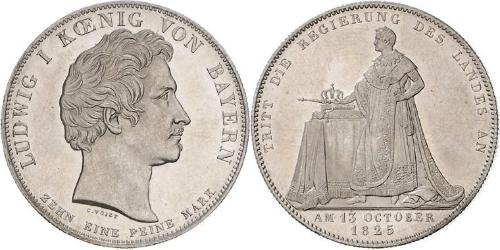 1 Thaler Königreich Bayern (1806 - 1918) Silber Ludwig I. (Bayern)(1786 – 1868)