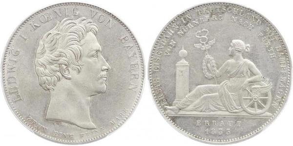 1 Thaler Königreich Bayern (1806 - 1918) Silber Ludwig I. (Bayern)(1786 – 1868)