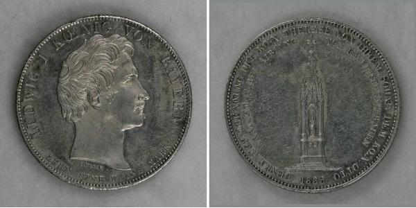 1 Thaler Königreich Bayern (1806 - 1918) Silber Ludwig I. (Bayern)(1786 – 1868)