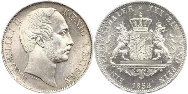 1 Thaler Königreich Bayern (1806 - 1918) Silber Maximilian II. Joseph (Bayern)(1811 - 1864)