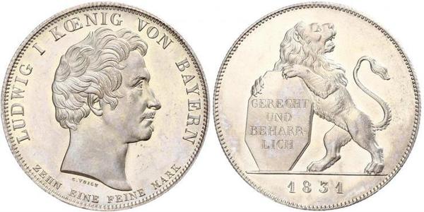 1 Thaler Königreich Bayern (1806 - 1918) Silber Ludwig I. (Bayern)(1786 – 1868)