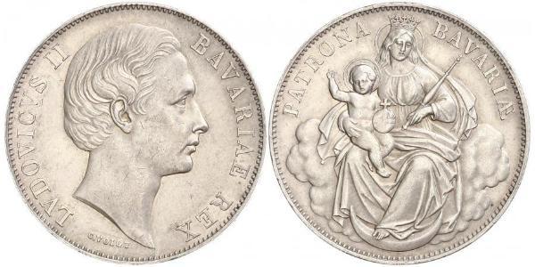 1 Thaler Königreich Bayern (1806 - 1918) Silber Ludwig II. (Bayern)(1845 – 1886)