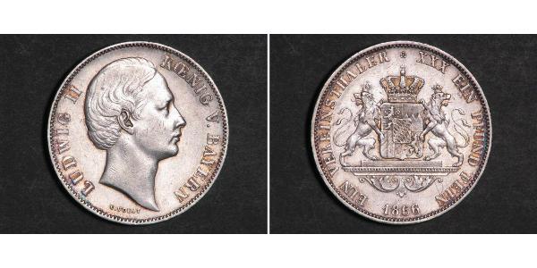 1 Thaler Königreich Bayern (1806 - 1918) Silber Ludwig II. (Bayern)(1845 – 1886)