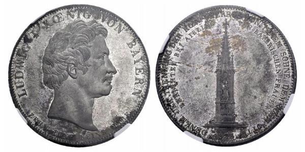 1 Thaler Königreich Bayern (1806 - 1918) Silber Ludwig I. (Bayern)(1786 – 1868)