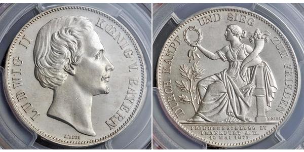 1 Thaler Königreich Bayern (1806 - 1918) Silber Ludwig II. (Bayern)(1845 – 1886)