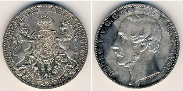 1 Thaler Königreich Hannover (1814 - 1866) Silber Georg V. (Hannover) (1819 - 1878)
