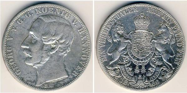 1 Thaler Königreich Hannover (1814 - 1866) Silber Georg V. (Hannover) (1819 - 1878)