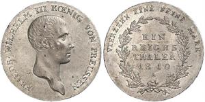 1 Thaler Königreich Preußen (1701-1918) Silber Friedrich Wilhelm III (1770 -1840)