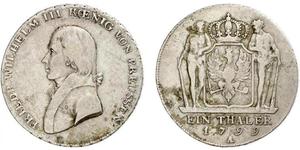 1 Thaler Königreich Preußen (1701-1918) Silber Friedrich Wilhelm III (1770 -1840)