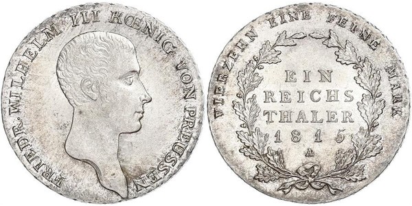 1 Thaler Königreich Preußen (1701-1918) Silber Friedrich Wilhelm III (1770 -1840)