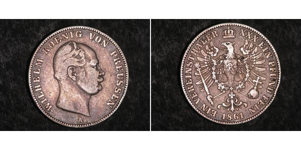 1 Thaler Königreich Preußen (1701-1918) Silber Wilhelm I, German Emperor (1797-1888)