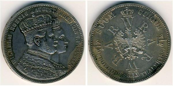 1 Thaler Königreich Preußen (1701-1918) Silber Wilhelm I, German Emperor (1797-1888)