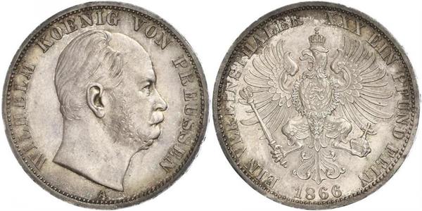 1 Thaler Königreich Preußen (1701-1918) Silber Wilhelm I, German Emperor (1797-1888)