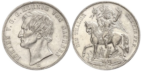 1 Thaler Königreich Sachsen (1806 - 1918) Silber Johann (Sachsen)