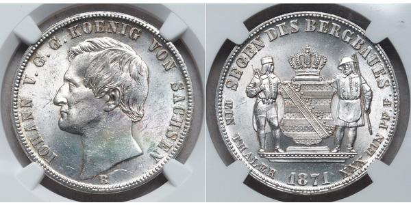1 Thaler Königreich Sachsen (1806 - 1918) Silber Johann (Sachsen)