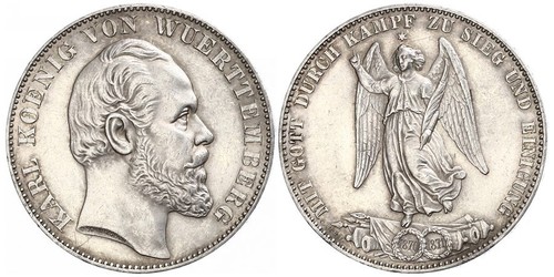 1 Thaler Königreich Württemberg (1806-1918) Silber Karl (Württemberg)