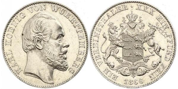 1 Thaler Königreich Württemberg (1806-1918) Silber Karl (Württemberg)