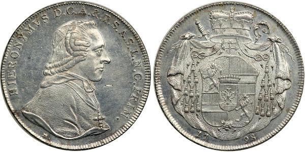 1 Thaler Salzburg Silber Hieronymus von Colloredo (1732 - 1812)