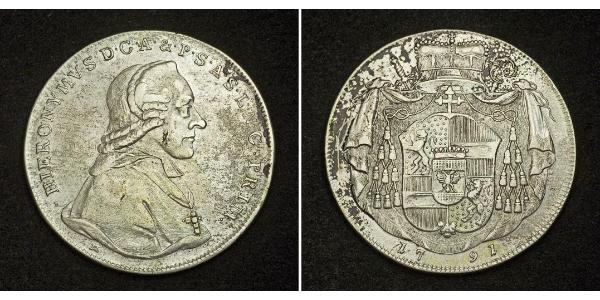 1 Thaler Salzburg Silber Hieronymus von Colloredo (1732 - 1812)