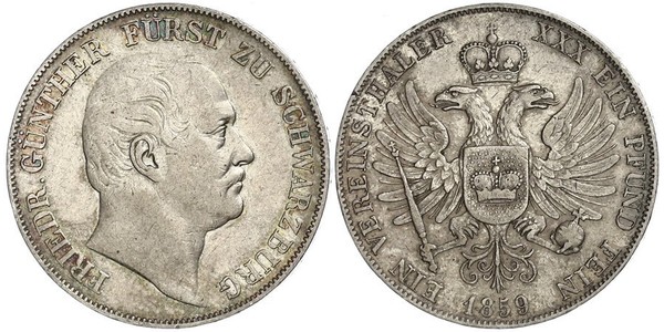 1 Thaler States of Germany Silber 