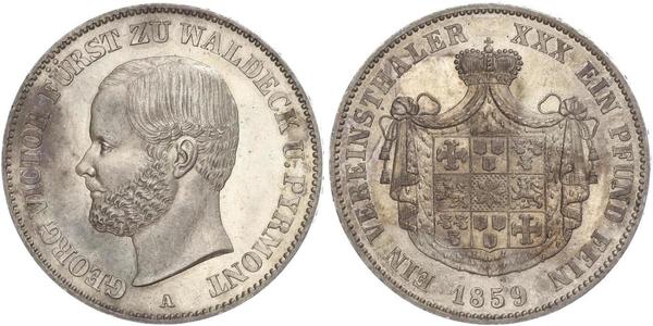 1 Thaler Waldeck (1180 - 1918) Silber Georg Viktor (Waldeck-Pyrmont) (1831 - 1893)