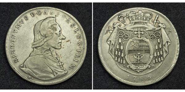 1 Thaler Österreich / Salzburg Silber Hieronymus von Colloredo (1732 - 1812)