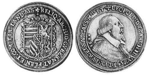 1 Thaler Alsace Silver Leopold V, Archduke of Austria (1586 – 1632)