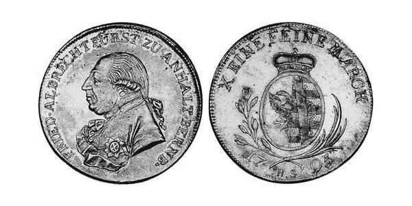 1 Thaler Anhalt-Bernburg (1603 - 1863) Silver Frederick Albert, Prince of Anhalt-Bernburg (1735 – 1796)