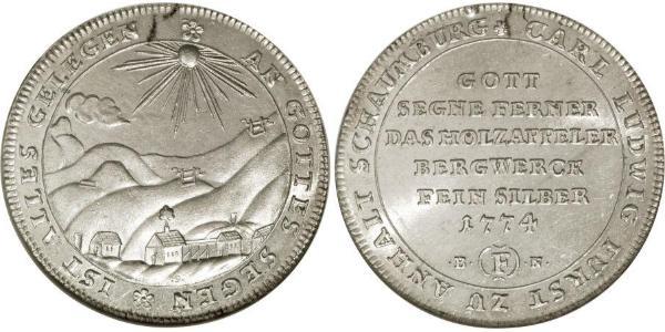 1 Thaler Anhalt-Bernburg-Schaumburg-Hoym (1718 - 1812) Silver Charles Louis, Prince of Anhalt-Bernburg-Schaumburg-Hoym (1723 – 1806)