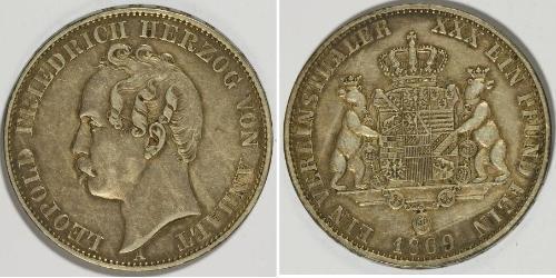 1 Thaler Anhalt-Dessau (1603 -1863) Silver Leopold IV, Duke of Anhalt (1794 – 1871)